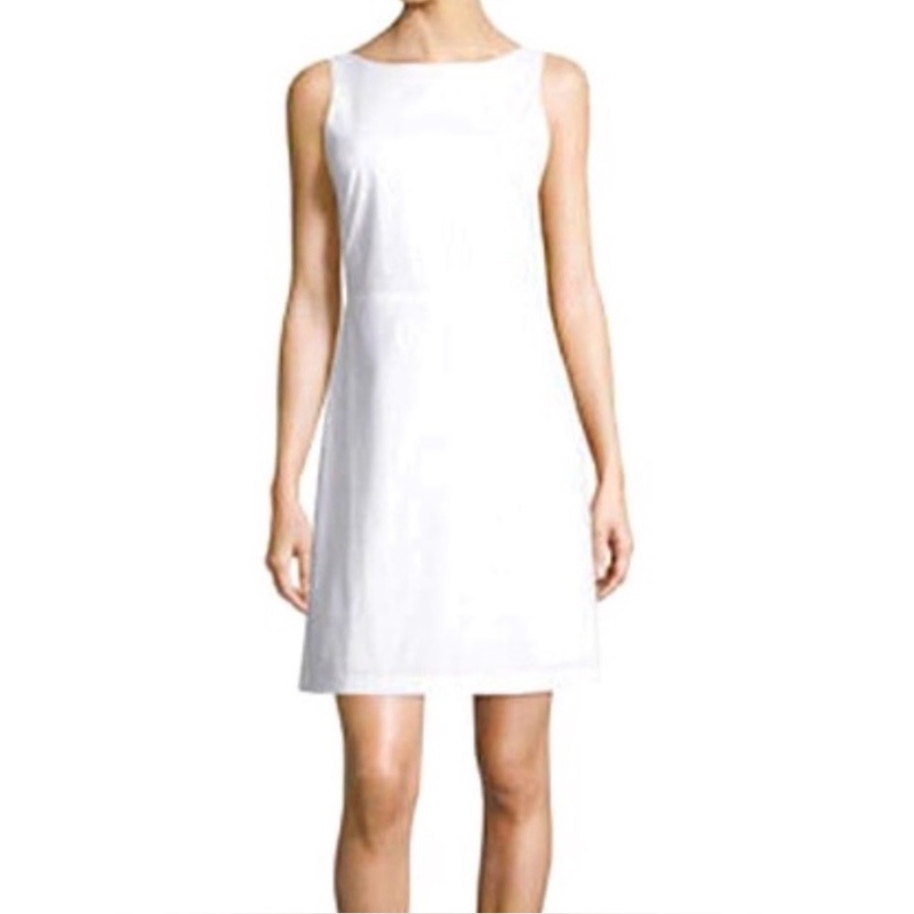 Theory White Jozzla Sheath Dress with open back tie, size 10